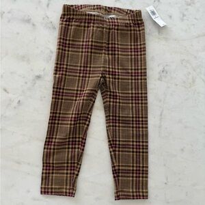 Old Navy Kids Checkered Leggings - Tan and Pink